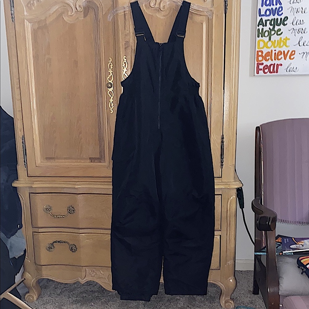 Kids black snow overalls